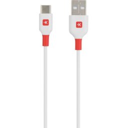Кабел Skross, USB-C - USB-A 2.0 мъжко, 2.0м, Бял
