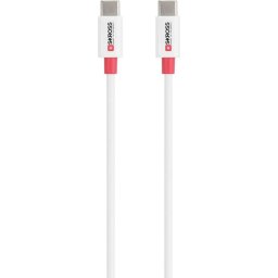 Кабел Skross, USB-C - USB-C 2.0 мъжко, 0.15 м, Бял