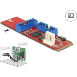 Адаптер Delock, M.2 Key B+M мъжко към 2 x USB 5 Gbps Pin Header