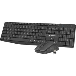 Комплект Natec Set 2 in 1 Keyboard Black Squid + Mouse Wireless US Layout