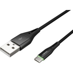 Кабел Natec USB-C(M) -> USB-A (M) 2.0 cable 1m. Black LED nylon