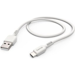 Кабел за зареждане HAMA "Eco", USB-A - USB-C, 1 м, бял