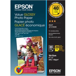 Хартия EPSON Value Glossy Photo Paper 10x15cm 20 sheets x2 (BOGOF)