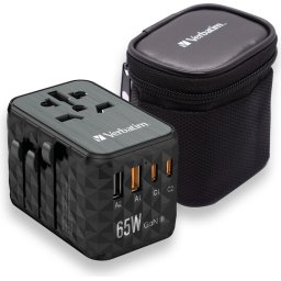 Адаптер Verbatim UTA-05 GaN III Universal Travel Adapter with 2 x USB-C PD 65W