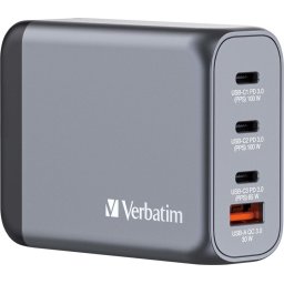 Зарядно устройство Verbatim GNC-100 GaN Charger 4 Port 100W USB A/C (EU/UK/US)