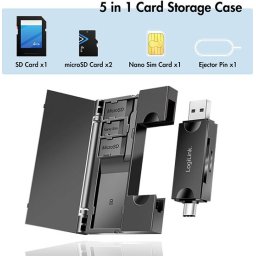 Logilink Cardreader USB3A/C,SD/MicroSD,Case