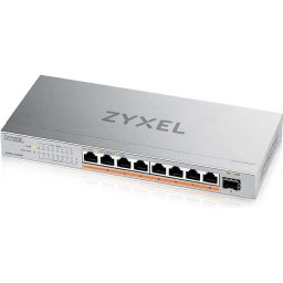 Комутатор ZyXEL XMG-108 - 8 Ports 2,5G + 1 SFP+, PoE++ Desktop Switch