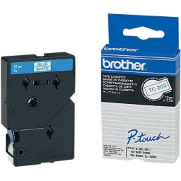 BROTHER P-Touch TC-203 blue on white 12mm