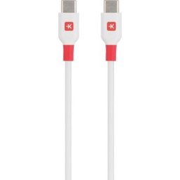 Кабел Skross, USB-C - USB-C мъжко, USB 2.0, 1.2м, Бял