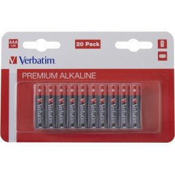 Батерия Verbatim ALKALINE BATTERY AAA 20 PACK (HANGCARD)