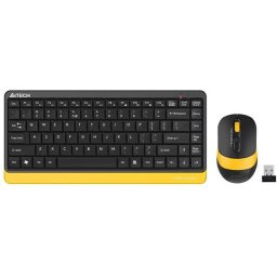 Комплект клавиатура и мишка A4TECH Fstyler F1110, Безжичен, Черен/Жълт