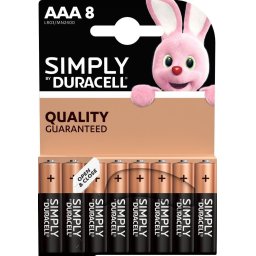 Алкална батерия LR03 AAA 8pk блистер SIMPLY MN2400 DURACELL