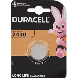 Бутонна батерия литиева DURACELL CR2430, 3V, 1 бр. в блистер, цена за 1 бр.