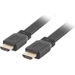 Кабел Lanberg HDMI M/M V2.0 cable 3m, 4K flat, black