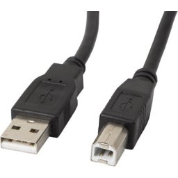 Кабел Lanberg USB-A (M) -> USB-B (M) 2.0 ferrite cable 1m, black