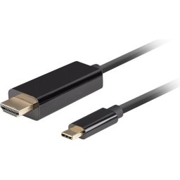 Кабел Lanberg USB-C (M) -> HDMI(M) 2.0 4K 60hz cable 0.5m, black