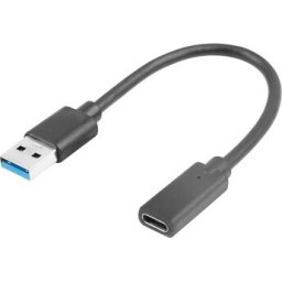Адаптер Lanberg USB-C (F) -> USB-A(M) cable 0.15 m, black