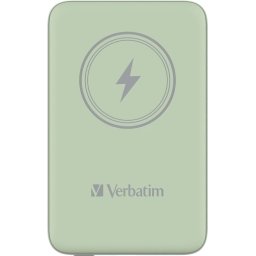 Външна батерия Verbatim MCP-10GN Power Pack 10000 mAh with UBS-C® PD 20W / Magnetic Wireless Charging 15W Green