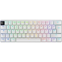 Геймърска клавиатура Logitech Pro X 60 Tactile White, KEYCONTROL, LIGHTSYNC, RGB, Бяла