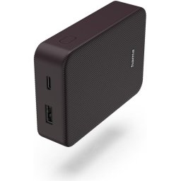 HAMA Външна батерия "Colour 10", 10000 mAh, 2 изхода: USB-C, USB-A, тъмно червена