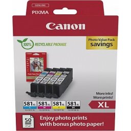 Консуматив Canon CLI-581 XL C/M/Y/BK Multi Pack PVP + 50 sheets 4x6"