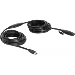 Удължителен кабел DeLock, Активен, USB-A мъжко - USB-A женско, USB 3.0, 10 м