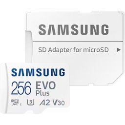 Памет Samsung EVO Plus microSDXC 256GB + Adapter, U3 V30 A2