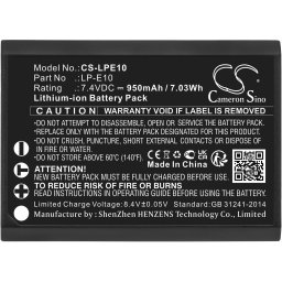 Батерия за апарат CANON LPE10 LiIon 7.4V 950mAh Cameron Sino