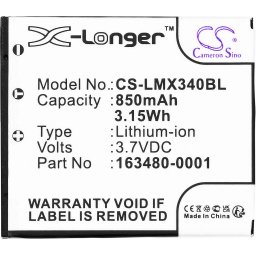 Батерия за баркод скенер Honeywell Voyager 1602G 8650 8670, LXE LX34L1-G LiIon 3.7V 850mAh Cameron Sino