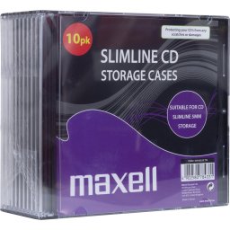 Кутийки за CD/DVD MAXELL Slim Black - 10 бр.