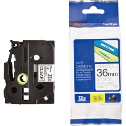 Лента за етикетни принтери BROTHER TZE-161 ТИП TZ - 36 mm x 8,00 m - BLACK ON CLEAR TAPE