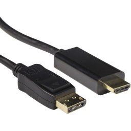 Кабел ACT AK3991, DisplayPort мъжко - HDMI-A мъжко, 1.8 м, Черен, булк опаковка