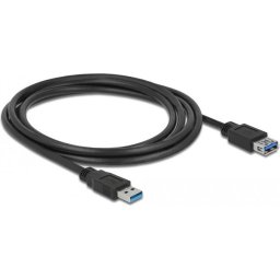 Delock Кабел удължителен екраниран USB 3.0 Type-A мъжко > USB 3.0 Type-A женско 2.0 m black