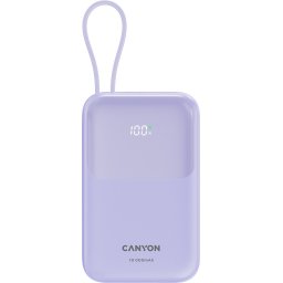 CANYON power bank OnPower 101 built-in cable 10000 mAh PD22.5W Purple