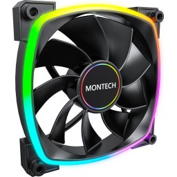 Montech вентилатор RX140 PWM, REVERSE Fan, 140mm, ARGB, Black