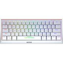 Marvo геймърска клавиатура 61 keys TKL Hecate 61R WH - KG962G White - RED switches, RGB