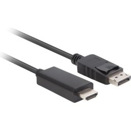 Кабел Lanberg display port (M) V1.1 -> HDMI (M) cable 3m, black