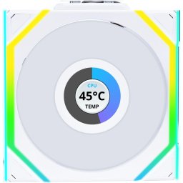 Вентилатор Lian Li UNI FAN SL Wireless LCD Reverse Blade ARGB PWM - 120 mm Бял