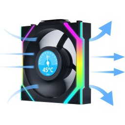 Вентилатори 3бр Lian Li UNI FAN SL Wireless LCD ARGB PWM - 120 mm Черен