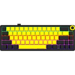 LORGAR KBP70MW, Wireless 65% Mechanical Gaming Keyboard Pro, Black/yellow, EN layout
