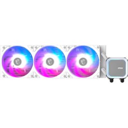 MSI MAG CORELIQUID A13 360 WHITE, 3x120mm Pre-installed ARGB Daisy Chain Fans, Replacable Top Cover, Copper Base Intel LGA 1700/