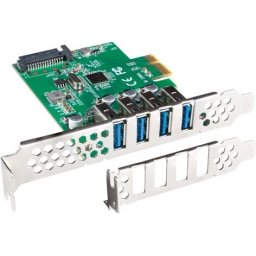 Мрежова карта Lanberg pci express x1 card->4x USB-A 3.1 gen1 low profile