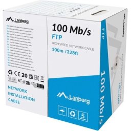 Кабел Lanberg LAN cable ftp 100m stranded cca grey