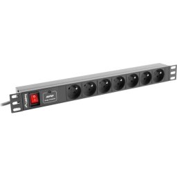 Филтър Lanberg power distribution unit (PDU) 19"1U 16A 7 SOCKETS 2M, black