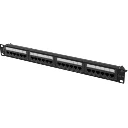 Пач панел Lanberg patch panel 24 port 1U 19" CAT.6a utp black