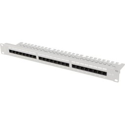 Пач панел Lanberg patch panel 24 port 1U 19" CAT.6a utp with cable organizer grey