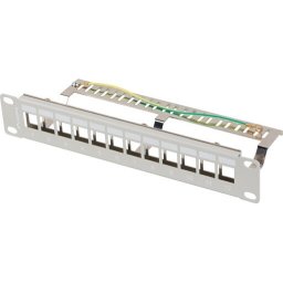 Пач панел Lanberg patch panel blank 12 port 1U 10" ftp for keystone modules grey v2