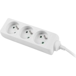 Разклонител Lanberg power strip 3m, 3 sockets, french quality-grade copper cable, white