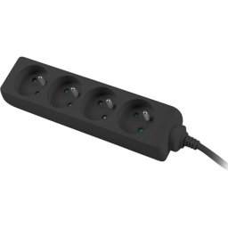 Разклонител Lanberg power strip 1.5m, 4 sockets, french quality-grade copper cable, black