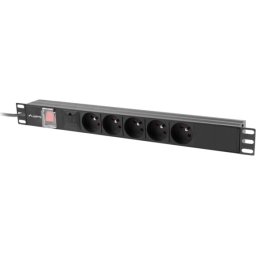 Lanberg power distribution unit (pdu) 19" 1U 10a 2m 5x french outlets black c14